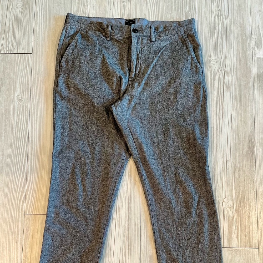 J. CREW | 770 STRAIGHT-FIT BRUSHED TWILL PANT (SALT & PEPPER)